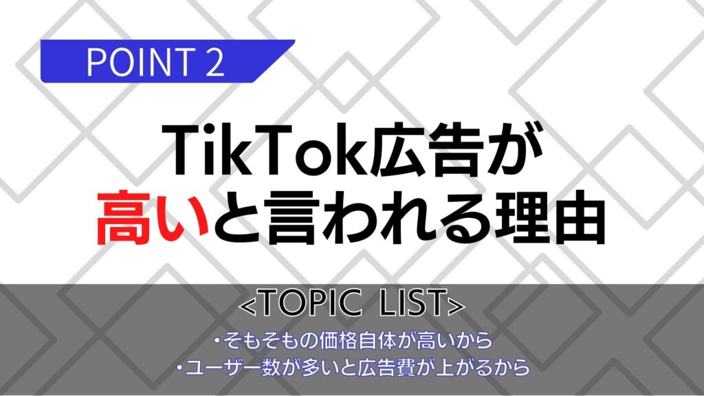 TikTok広告が高いと言われる理由